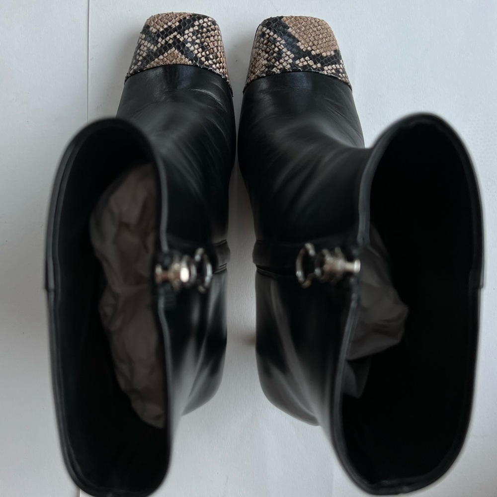 Aeyde Belle Snake-effect And Smooth Leather US9 Black like New - Picture 5 of 9